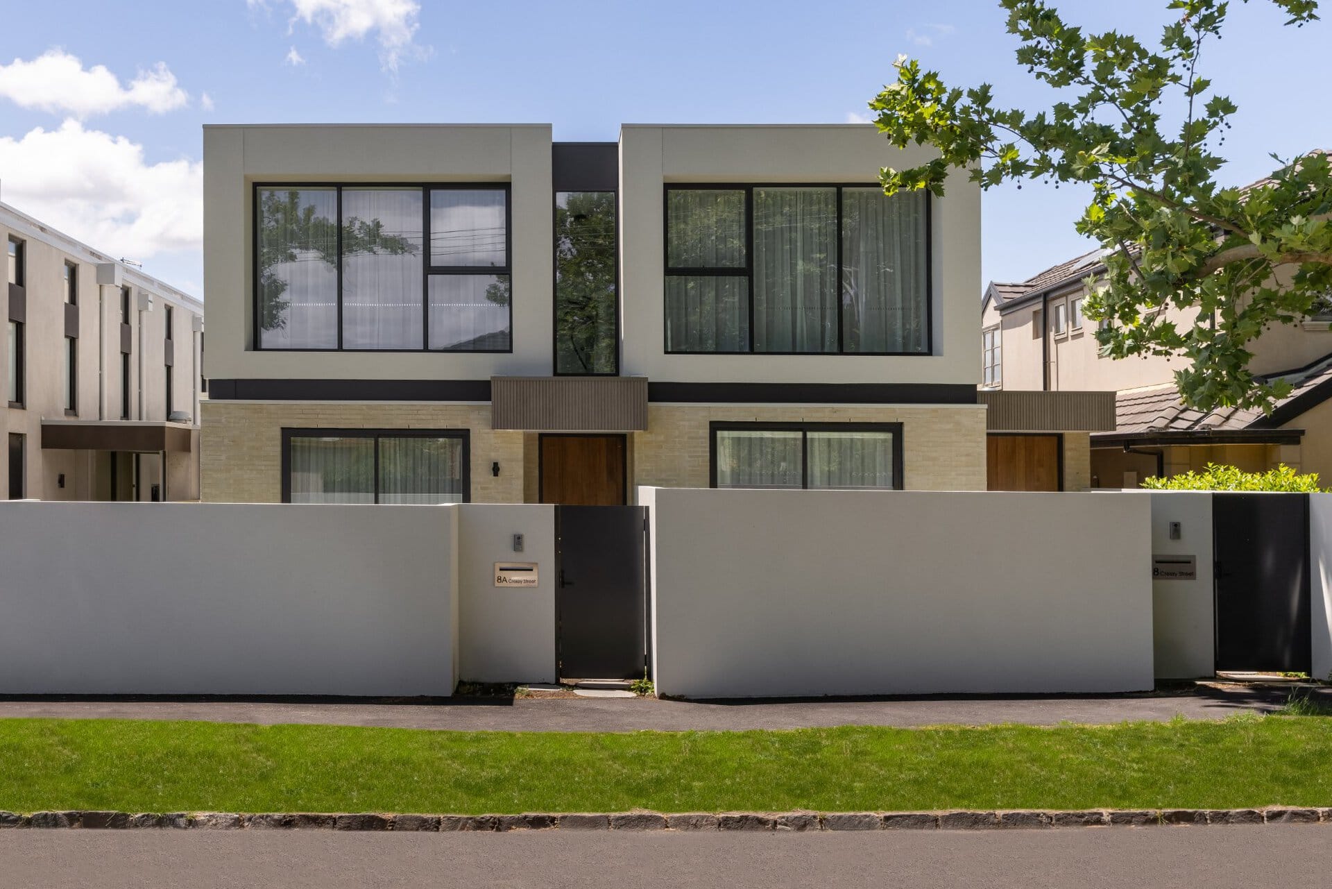 Contemporary two-storey dual occupancy homes